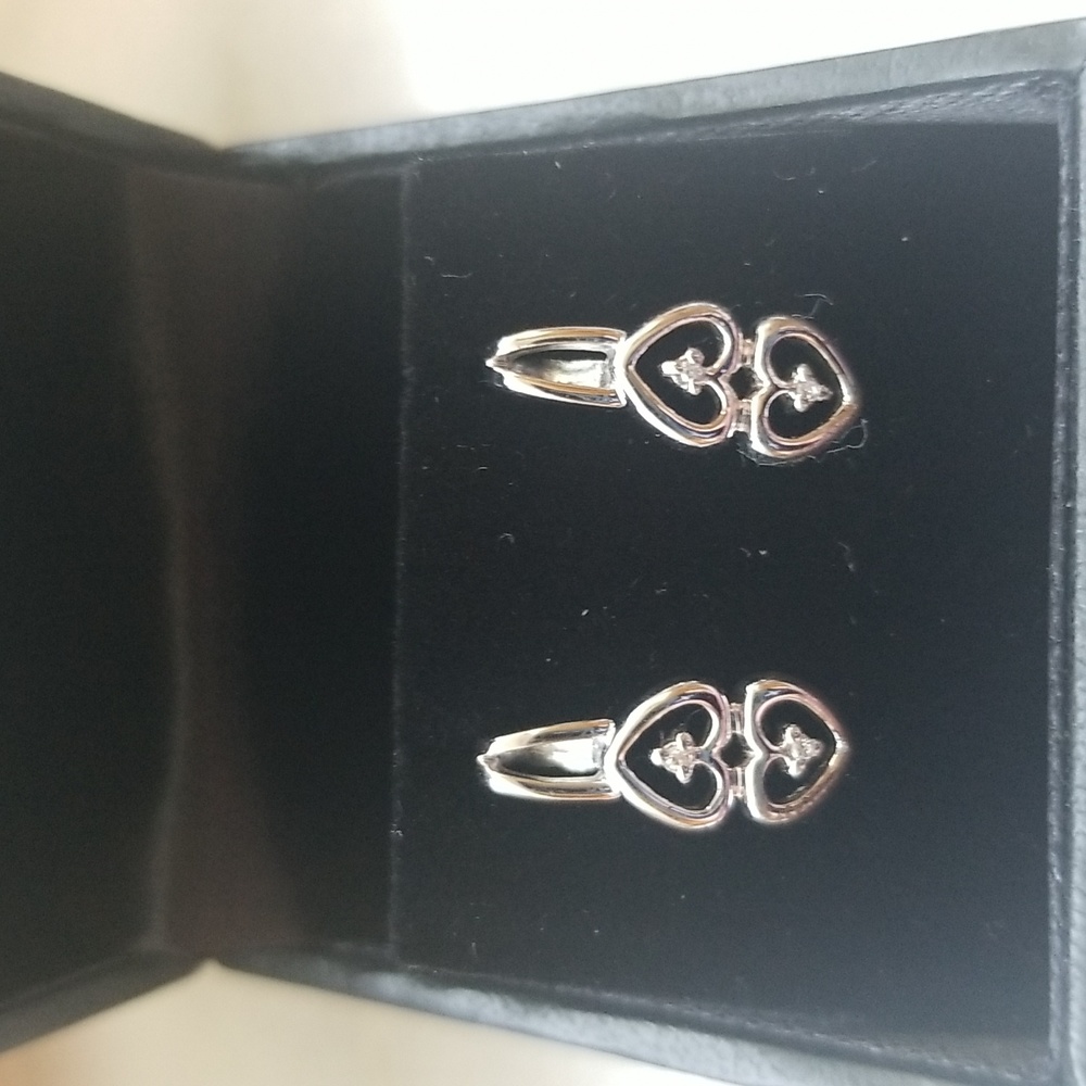 Diamonds International Silver Diamond Earrings Valentine's Day